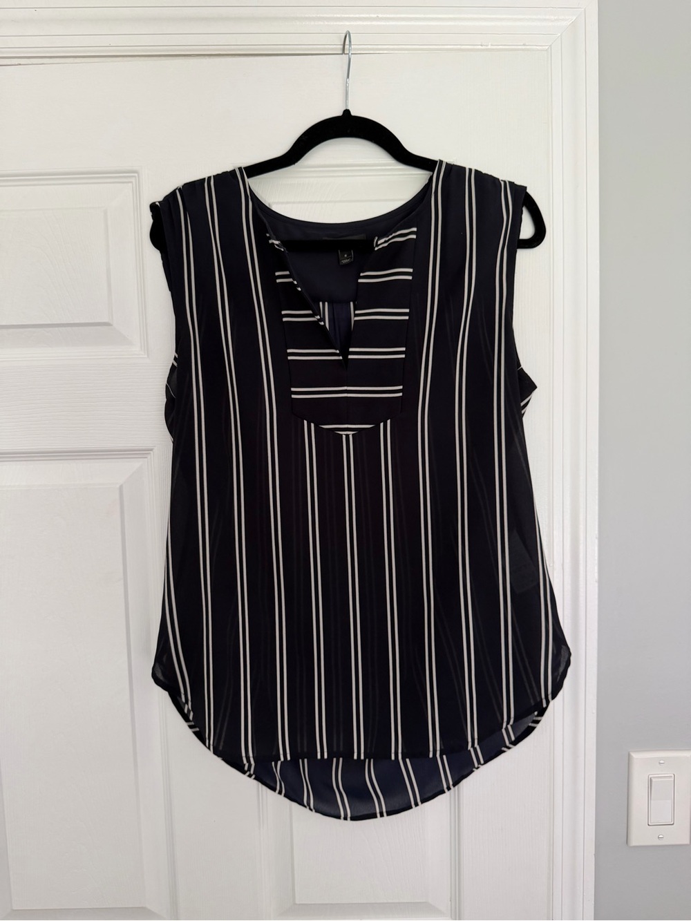 J. Crew Sleeveless Vertical Stripe Camisole - Black/White
